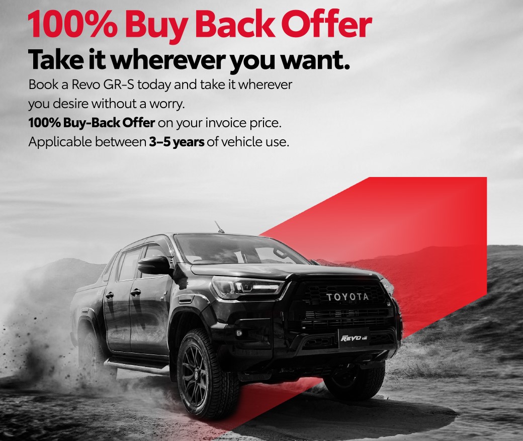 Toyota Pakistan is introducing a 100% Buy Back Offer